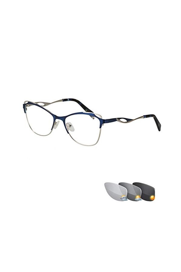 Lunettes de Lecture photochromiques à la Mode Décoloration Lunettes de Soleil à Changement de Couleur Lunettes à moitié cercl