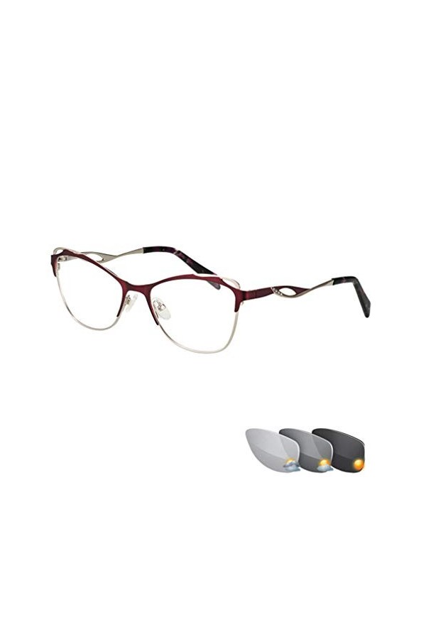 Lunettes de Lecture photochromiques à la Mode Décoloration Lunettes de Soleil à Changement de Couleur Lunettes à moitié cercl