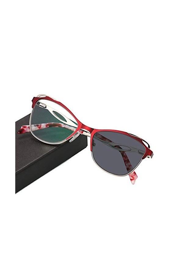 Lunettes de Lecture photochromiques à la Mode Décoloration Lunettes de Soleil à Changement de Couleur Lunettes à moitié cercl