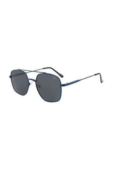 Lee Cooper Lunettes de soleil carrées polarisées pour homme et femme - Protection UVA/UV - Double pont, Monture - Bleu | Verr