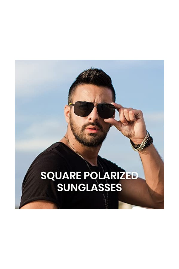 Cyxus Lunettes de soleil hommes femmes lunettes de soleil polarisées classiques extérieur UV400 pour la conduite pêche voyage