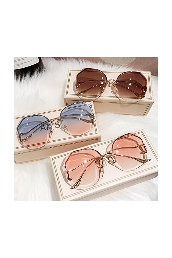 Lunettes de soleil, lunettes de soleil haute protection anti-reflets for hommes et femmes ， Lunettes de soleil rondes dégradé