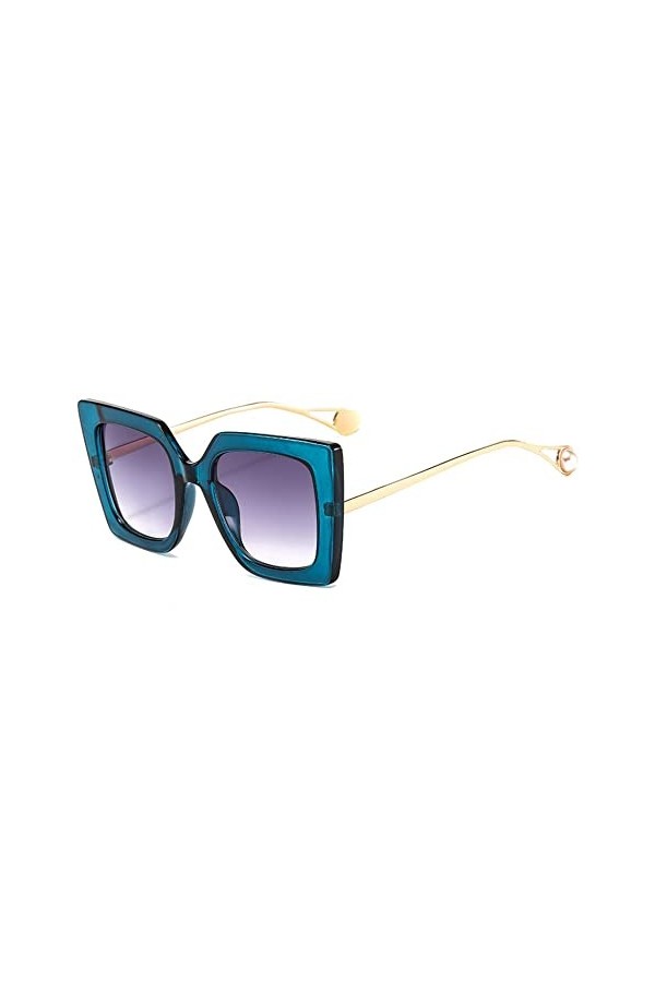 HPIRME Lunettes carrées surdimensionnées pour femmes lunettes transparentes pour femmes lunettes de soleil lunettes UV400, 2,