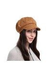 GEMVIE Casquette Base-Ball Femme En Suédé Style Anglais Chapeau Béret Hiver Noir 