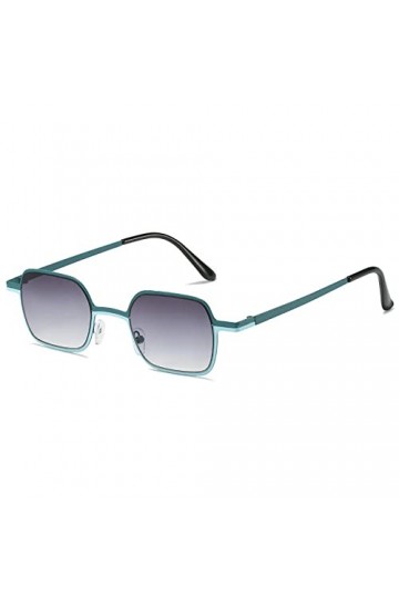 HCHES Lunettes de soleil rectangulaires en métal rétro femmes personnalité couleur lunettes de soleil dame Vintage lunettes d