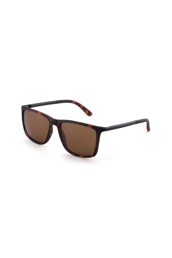 SONISA Lunettes de soleil polarisées carrées vintage pour hommes et femmes, lunettes de soleil de conduite rétro, c2 marron, 