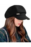FEOYA Béret Femme Vintage Classique Chapeau Français Casquette Newsboy Chapeau Artiste de Peintre Solide Couleur Laine Automn