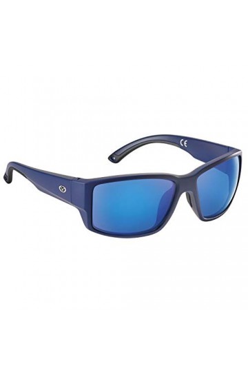 Flying Fisherman Lunettes de soleil Baleen unisexes, Cadre bleu marine mat/lentille miroir bleu fumé, M