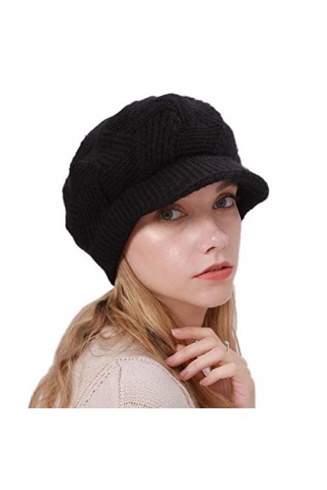 vamei Femme Béret Bonnet Hiver Chapeau Tricoté Dame béret Chaud Casquette tricotée Bonnet Dames Cloche Chapeau dhiver pour L
