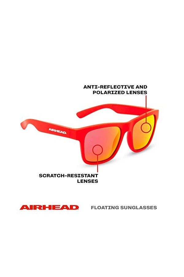 AIRHEAD Lunettes de soleil classiques unisexes pour adulte Rouge, rouge, Adult