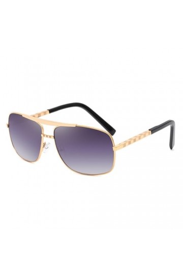 XNASU Lunettes de soleil carrées hommes lunettes de soleil vintage pour hommes nuances lunettes de printemps, Glod Double gri