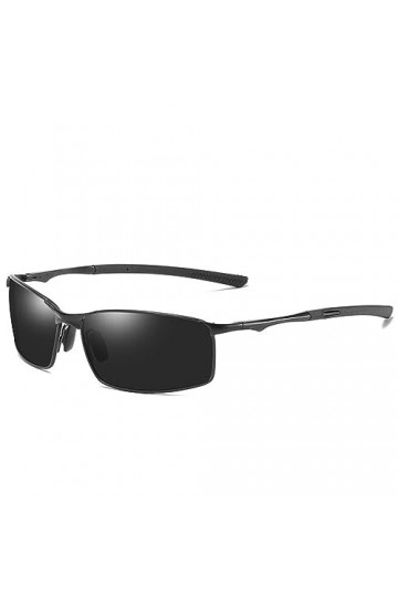 HCHES Conduite lunettes de soleil polarisées hommes métal carré hommes lunettes de soleil extérieur lunettes de soleil, 1, ta