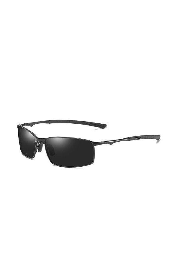 HCHES Conduite lunettes de soleil polarisées hommes métal carré hommes lunettes de soleil extérieur lunettes de soleil, 1, ta