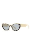 HCHES Lunettes de soleil rétro vintage Cateye pour femmes, style Cateye, lunettes de soleil UV400, fleur beige gris, taille u