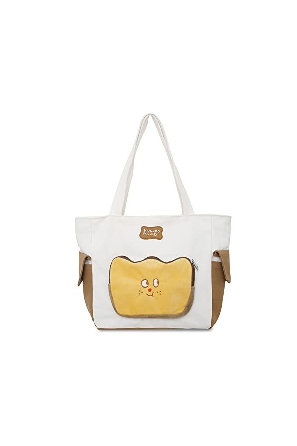 FANDARE Sac Cabas Femmes Toile Sac Cabas Shopper Sacoches Femme Sacs à Dos porté Travers Sac à Bandoulière Sac de Cours Sacs 