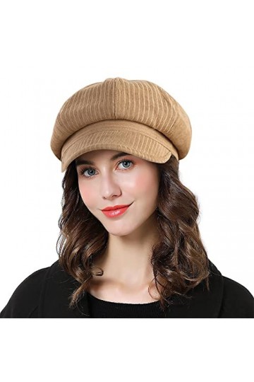 Suwangi Femme Béret Casquettes Octogonal Chapeau Gavroche Visière Bonnet Peintre Cabbie Pêcheur Casquettes