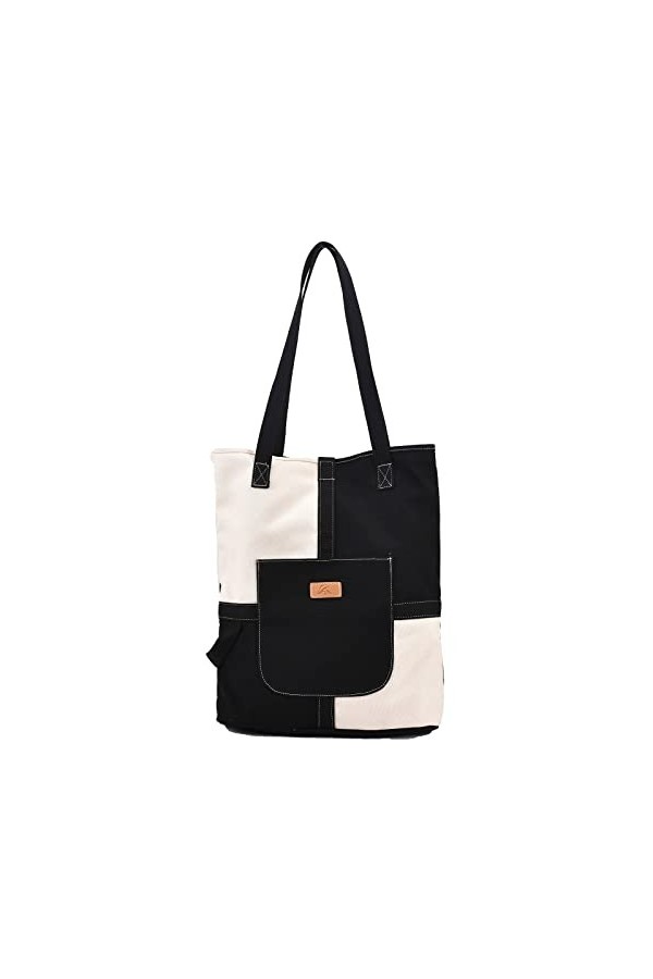 FANDARE Femmes Toile Sac à Main Grand Sacs Portés Épaule Multifonctionnel Sac Dépaule 15.6 Pouces Laptop Sacs Cabas Sac Hobo