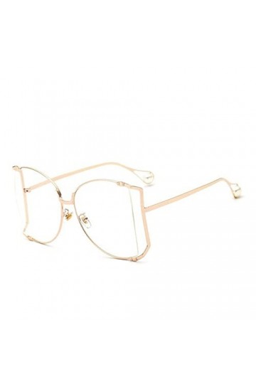 HPIRME Lunettes de soleil carrées femmes surdimensionnées nuances perle lunettes de soleil pour femmes hommes, or clair, tail