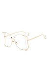HPIRME Lunettes de soleil carrées femmes surdimensionnées nuances perle lunettes de soleil pour femmes hommes, or clair, tail