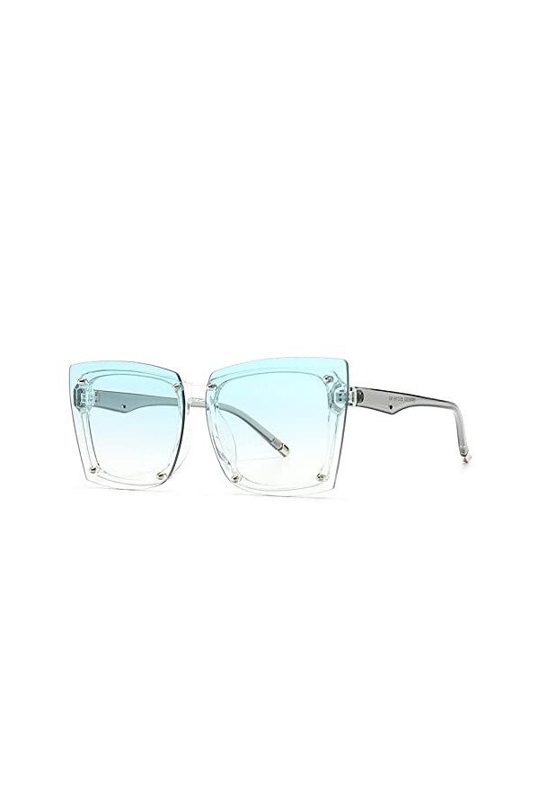 HCHES Lunettes de soleil carrées vintage femmes hommes rétro rivet dégradé voyage lunettes de soleil nuances UV40, 2, taille 