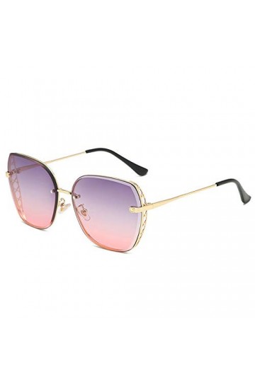 QINGZHOU Lunettes de Soleil,Lunettes de soleil pour femmes HD à verres dégradés bicolores Lunettes de soleil creuses Lunettes