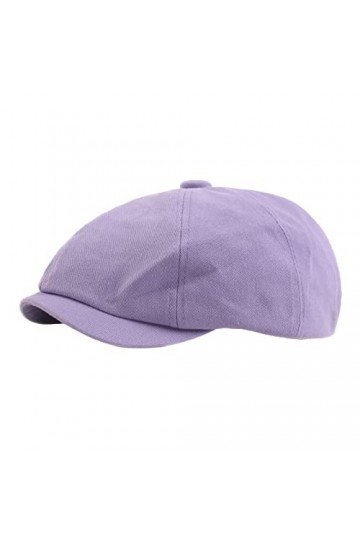 B-HOT Femme Casquette Gavroche Chapeau Octogonal Visière Newsboy Béret Casquettes Plates pour Homme B:Violet