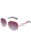 AUSUB Lunettes de soleil femme Mode diamant Luxe Lunettes de soleil Femmes Sun polarisants Lunettes Femme Couleur : RED 