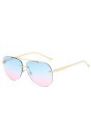 QINGZHOU Lunettes De Soleil,Lunettes De Soleil À La Mode Pour Femmes, Lunettes De Soleil Aviateur À La Mode, Miroir Miroir, L