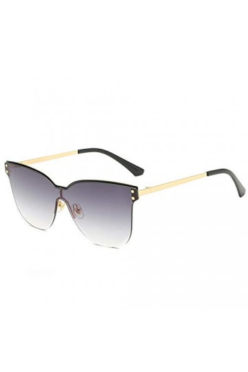 Lunettes de Soleil,Lunettes de soleil pour femmes Lunettes de soleil une pièce en soie à demi-cercle de style rivet simple Lu