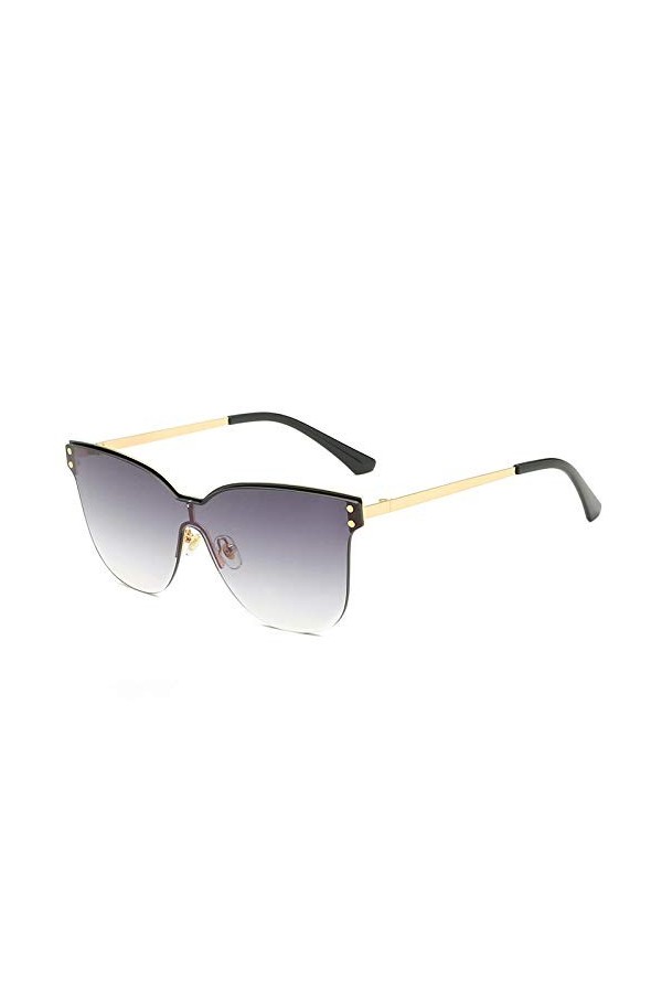 Lunettes de Soleil,Lunettes de soleil pour femmes Lunettes de soleil une pièce en soie à demi-cercle de style rivet simple Lu