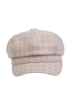 VPbao Béret Classique Casquette Eté Chapeau de Peinture Octogonal Protection de Soleil Mode Carreau Beige