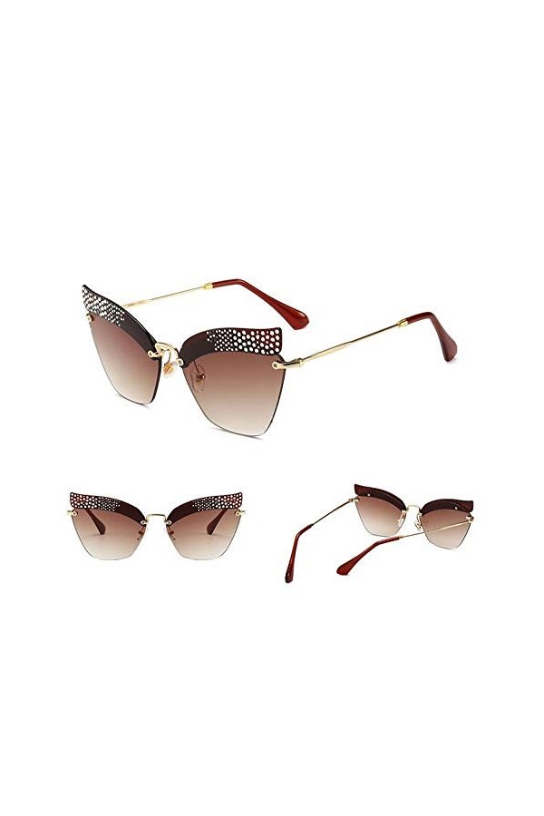 NIUASH Lunettes de Soleil polarisées Lunettes de Soleil sans Monture Oeil de Chat Oculos Big Vintage Femmes&nbsp;&nbsp;&nbsp;Lunettes de Sol