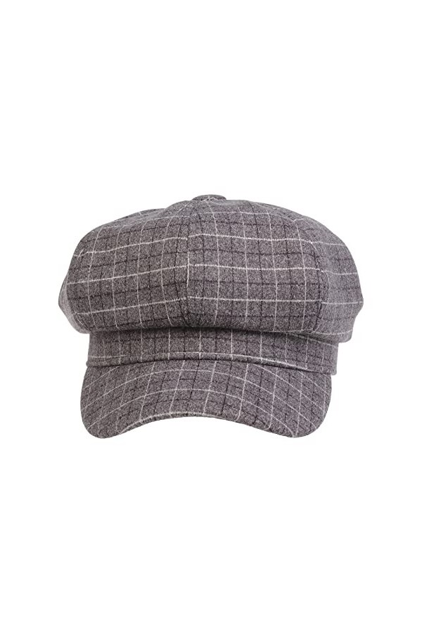 VPbao Béret Classique Casquette Eté Chapeau de Peinture Octogonal Protection de Soleil Mode Carreau Beige