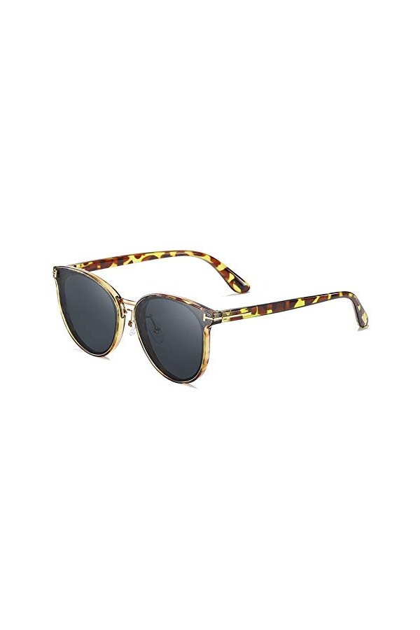 QINGZHOU Lunettes De Soleil,Lunettes de soleil polarisées rétro pour femmes Lunettes de soleil tendance de personnalité femme