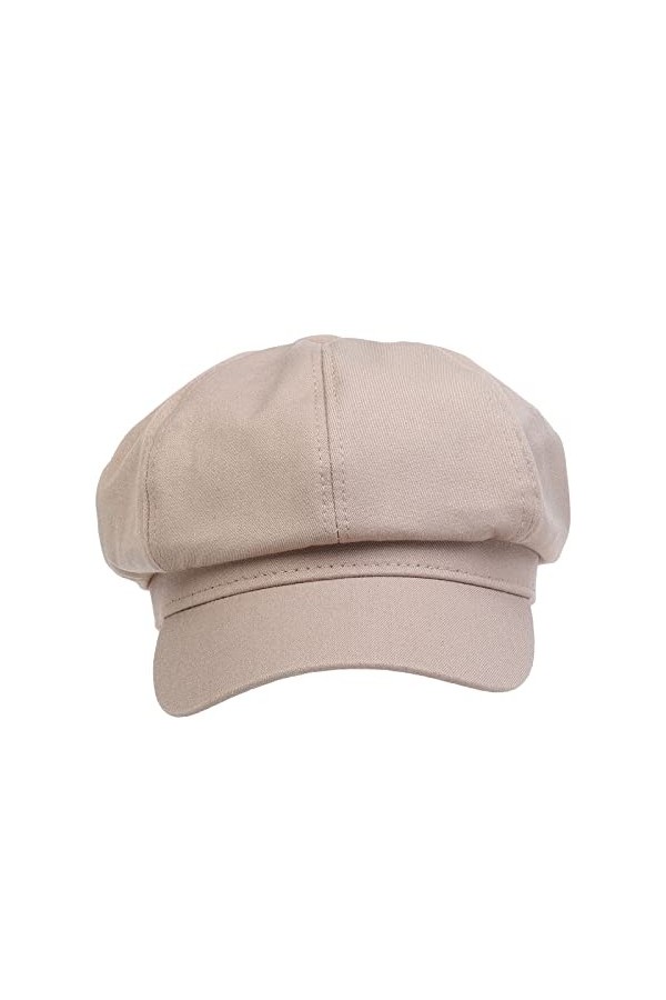 VPbao Béret Classique Casquette Eté Chapeau de Peinture Octogonal Protection de Soleil Mode Carreau Beige