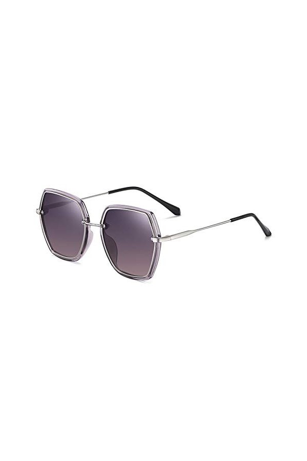 QINGZHOU Lunettes De Soleil,Lunettes De Soleil Polarisées Anti-Uv Pour Femmes Lunettes De Soleil À Grande Monture Rétro, Arge