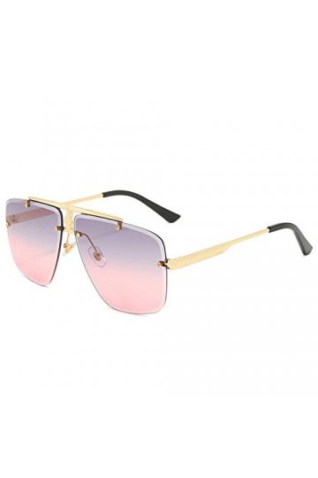 QINGZHOU Lunettes de Soleil,Lunettes de soleil pour femmes Lunettes de soleil pour femmes à monture métallique à rivets à dou