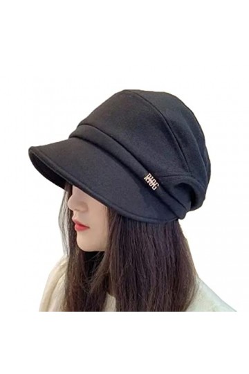 Xcllwhy 2023 New&nbsp;Women Newsboy Cabbie Beret Cap, Women Vintage Newsboy Cabbie Peaked Beret Cap Black 