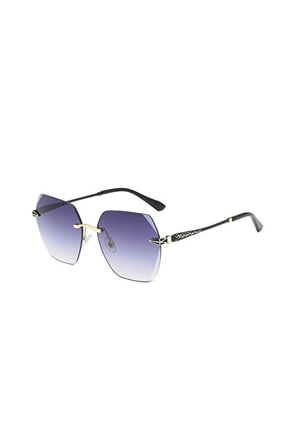 QINGZHOU Lunettes de Soleil,Lunettes de soleil haute définition sans monture bicolore pour femmes, lunettes de soleil pour da