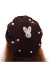 GRACEART Femmes Fait Main Lolita Béret Casquette avec Ruban Bowknot Vin Rouge Style-09 