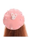 GRACEART Femmes Fait Main Lolita Béret Casquette avec Ruban Bowknot Vin Rouge Style-09 