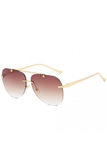 QINGZHOU Lunettes de Soleil,Lunettes de mode sans cadre lunettes de soleil pour femmes verres de couleur dégradés en métal vi