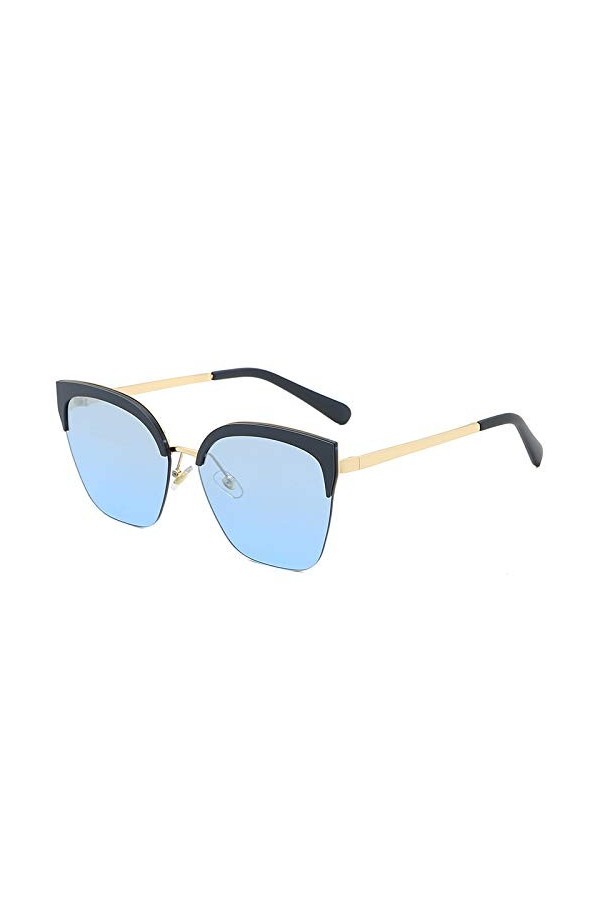 QINGZHOU Lunettes de Soleil,Lunettes de soleil pour femmes de haute qualité en métal bicolore peinture sourcils lunettes de s