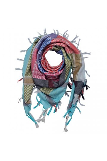 Freak Scene Kufiya - Tie dye-multicolore-batik - noir 01-100 x 100 cm - Shemagh - foulard Arafat palestinien - keffieh en cot