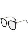 QINGZHOU Lunettes de soleil, lunettes de soleil mode femme personnalité ronde grand cadre lunettes tendance lunettes, cercle 