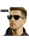 Carfia Square Lunettes de Soleil Polarisées Hommes Protection UV avec Charnière à Ressort Réglable en Métal pour Pêcher Condu