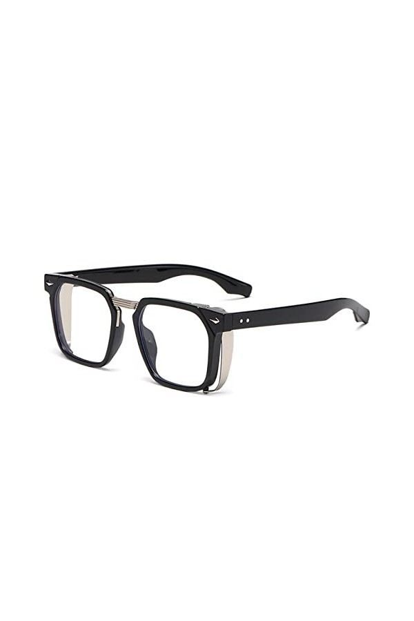 HPIRME Vintage Steampunk lunettes de soleil lunettes carrées lunettes de soleil femmes mâle UV400, C7 Transparent, taille uni