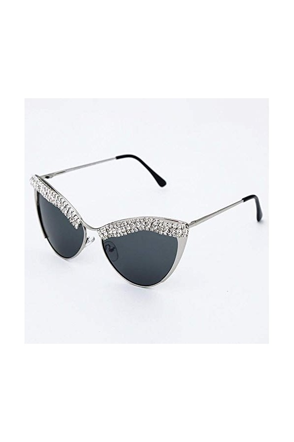 NIUASH Lunettes de Soleil polarisées Femmes Lunettes de Soleil Cadre Oeil de Chat Strass Lunettes de Soleil UV400 Lunettes oc