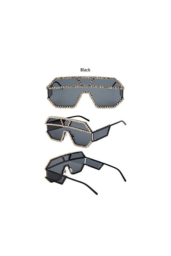 NIUASH Lunettes de Soleil polarisées Lunettes de Soleil colorées surdimensionnées pour Femmes Lunettes de Soleil carrées Lune