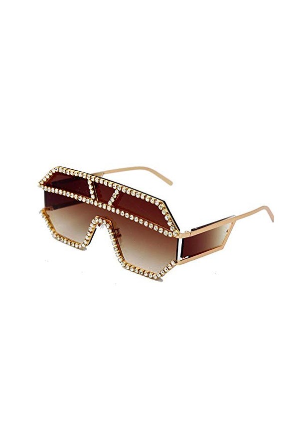 NIUASH Lunettes de Soleil polarisées Lunettes de Soleil colorées surdimensionnées pour Femmes Lunettes de Soleil carrées Lune